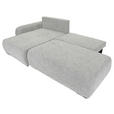 ECKSOFA Grau Flachgewebe Zierkissen, Rückenkissen, Bettkasten, Schlaffunktion, Rücken echt, Liegefläche im Originalstoff  - Schwarz/Grau, KONVENTIONELL, Kunststoff/Textil (145/260cm) - Carryhome