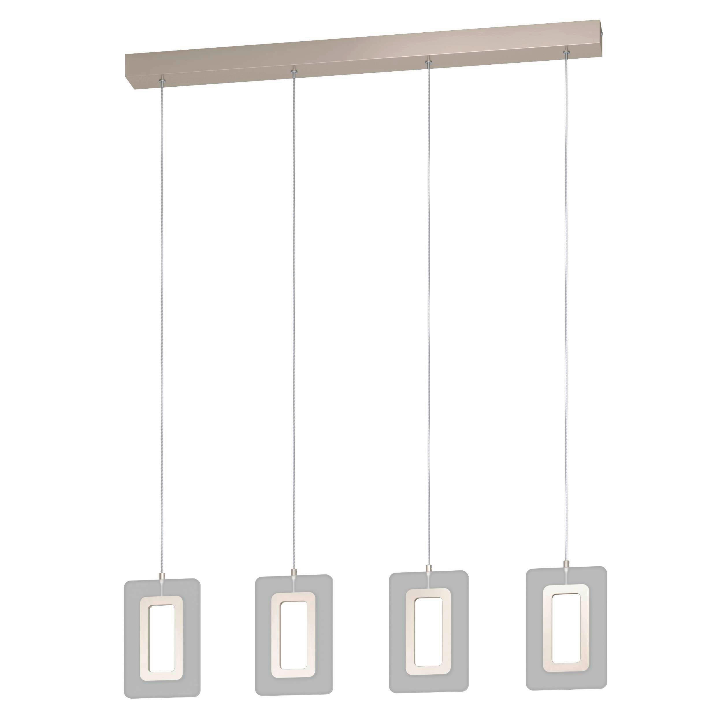LED-HÄNGELEUCHTE 88/6/110 cm    - Nickelfarben, Design, Kunststoff/Metall (88/6/110cm) - Eglo
