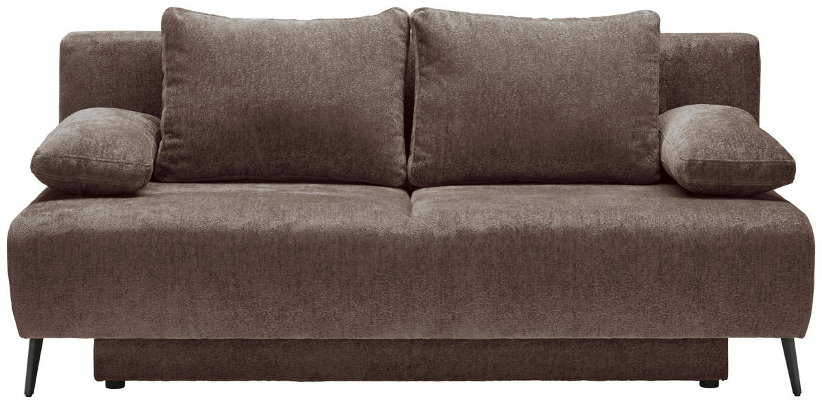SCHLAFSOFA Webstoff Greige  - Greige/Schwarz, MODERN, Textil/Metall (200/90/100cm) - Ti'me