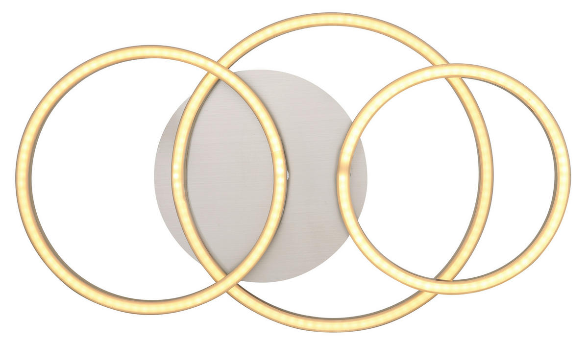 STROPNA LED-SVETILKA  Kendy //3000 K/230 V/ - barve niklja/bela, Basics, kovina/umetna masa (50/30/9,5cm) - Globo