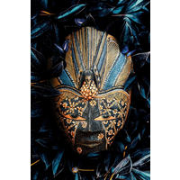 ALUMINIUMBILD 98/148 cm  - Blau/Goldfarben, Design, Kunststoff/Metall (98/148cm)