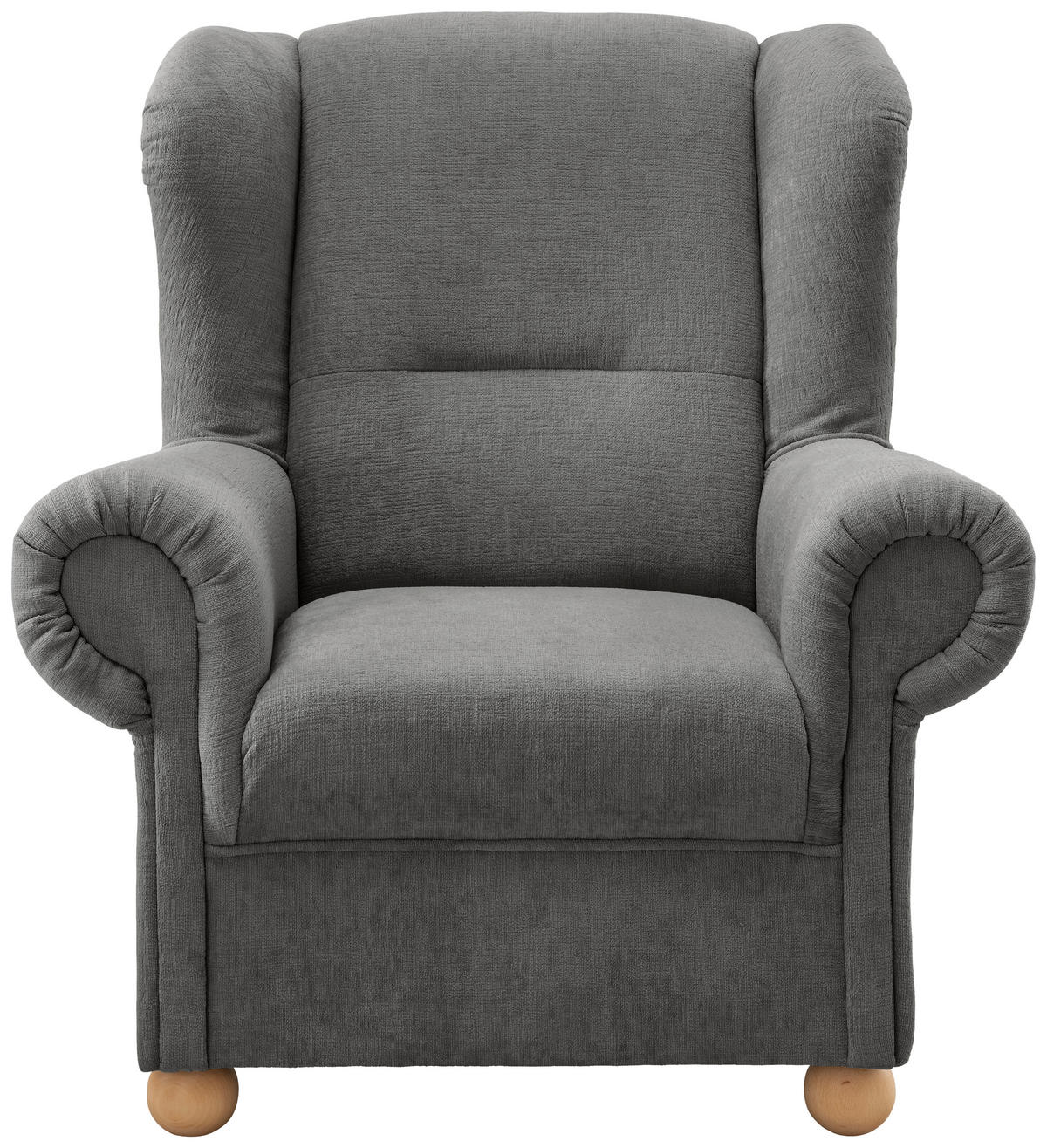 OHRENSESSEL in Mikrofaser Graubraun  - Wildeiche/Graubraun, Konventionell, Holz/Textil (92/102/89cm) - Livetastic