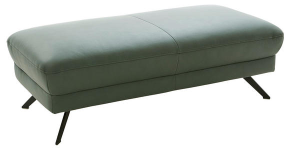 ECKSOFA in Echtleder Opal  - Opal/Schwarz, Design, Leder/Metall (332/193cm) - Dieter Knoll