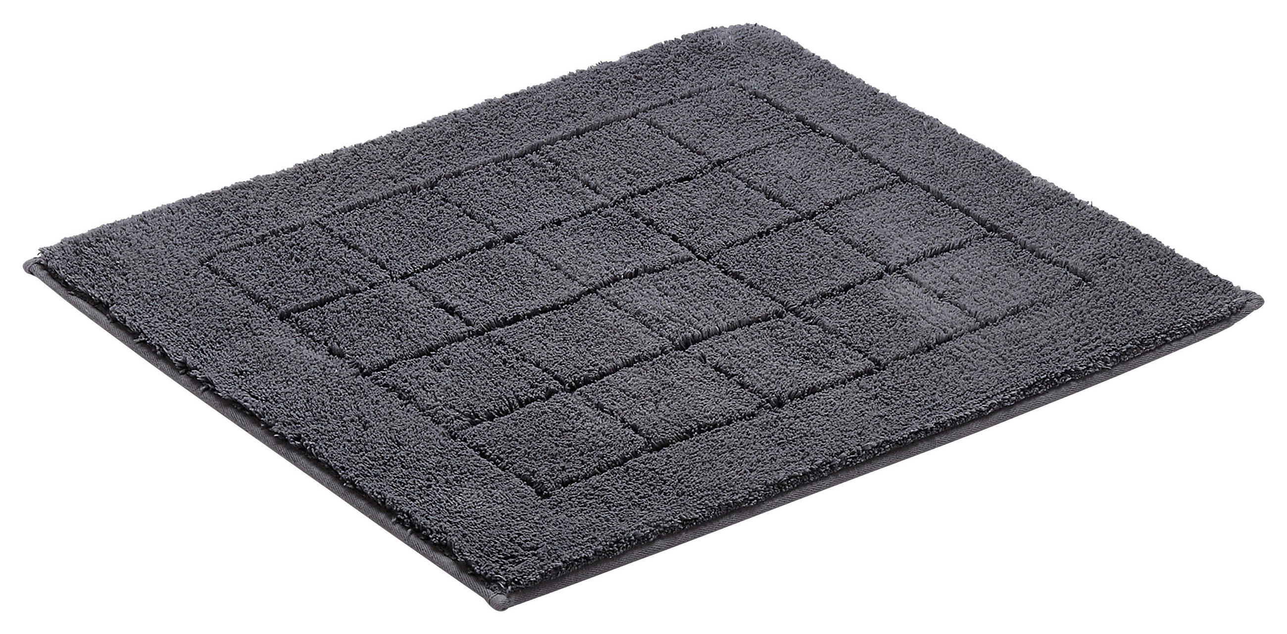 Badematte 55 x 65 Exclusive Dunkelgrau 55/65 cm  - Dunkelgrau, Basics, Kunststoff/Textil (55/65cm) - Vossen