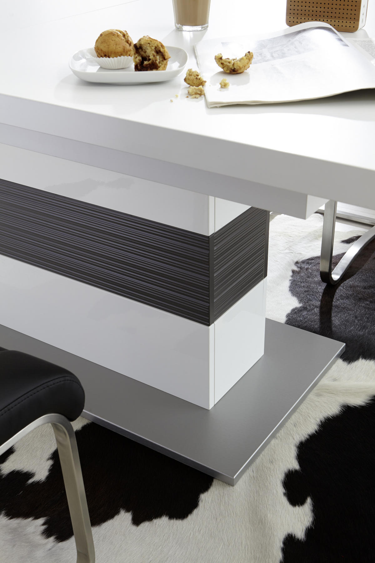 MATBORD i trämaterial 180/100/77 cm   - vit/silver, Design, trämaterial (180/100/77cm) - Livetastic