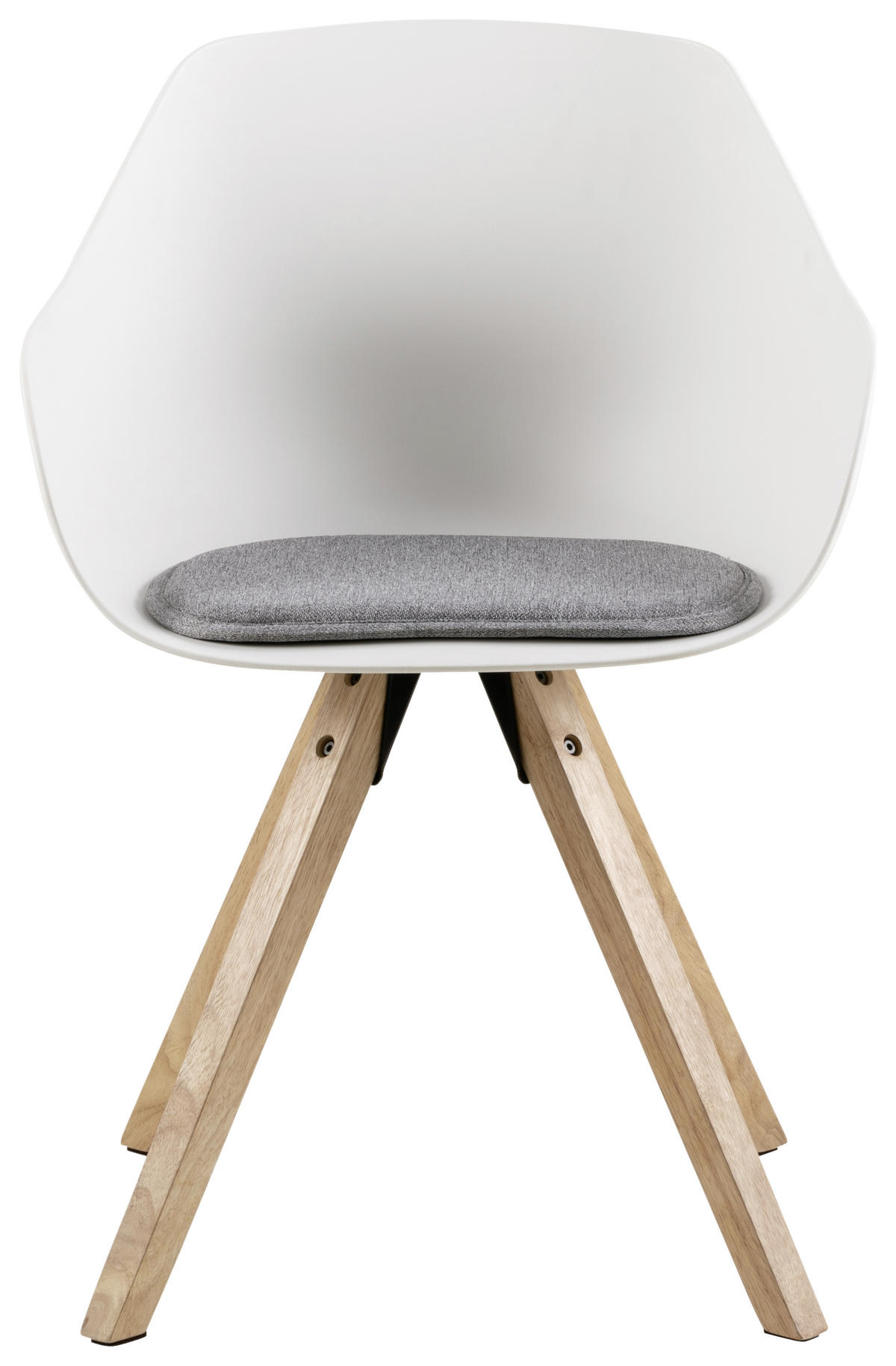 STOLICA S NASLONOM ZA RUKE  bijela, boje hrasta, svijetlo siva  drvo, plastika, tekstil      - bijela/siva, Konvencionalno, drvo/tekstil (56,5/80,5/53cm) - Carryhome