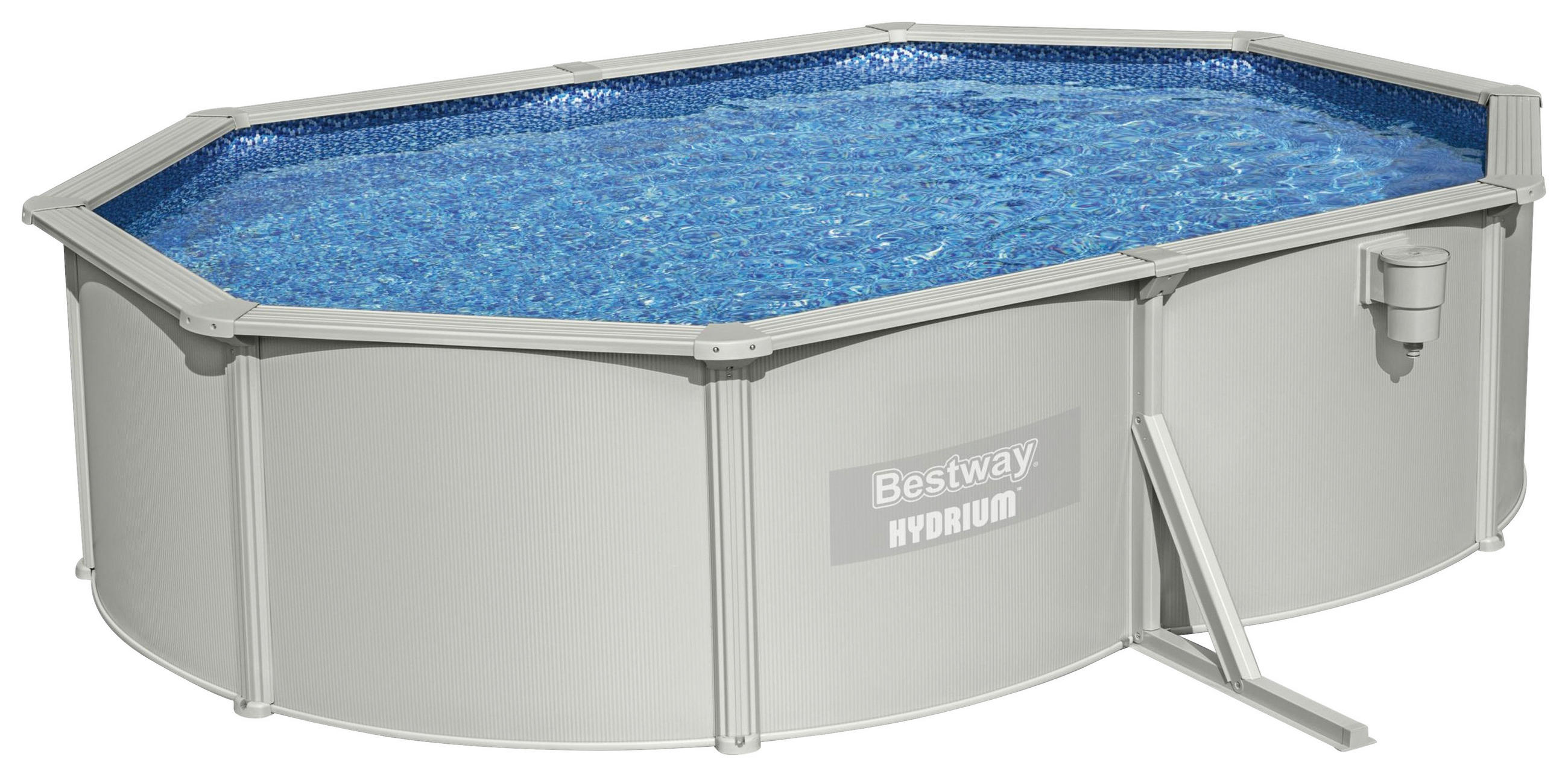 POOL SET HYDRIUM 56586GS 500/366/122 cm  - Hellgrau, KONVENTIONELL, Kunststoff/Metall (500/366/122cm) - Bestway