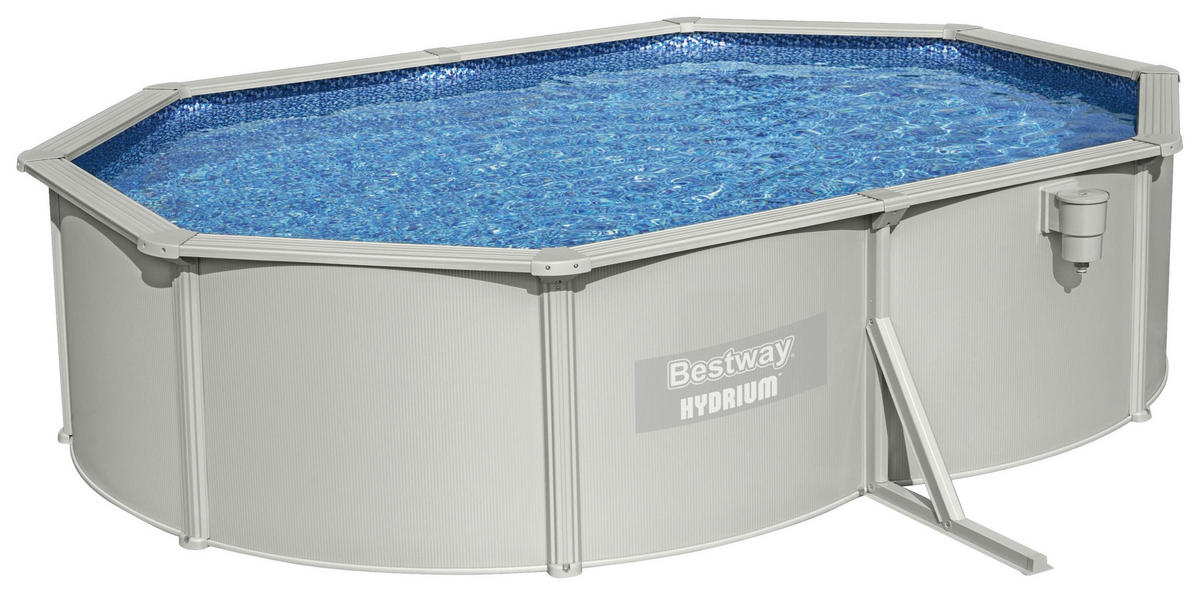 POOL SET HYDRIUM 56586GS 500/366/122 cm  - Hellgrau, KONVENTIONELL, Kunststoff/Metall (500/366/122cm) - Bestway