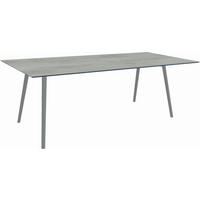 GARTENTISCH Metall Anthrazit, Grau rechteckig  - Anthrazit/Grau, MODERN, Kunststoff/Metall (220/100/75cm) - Stern