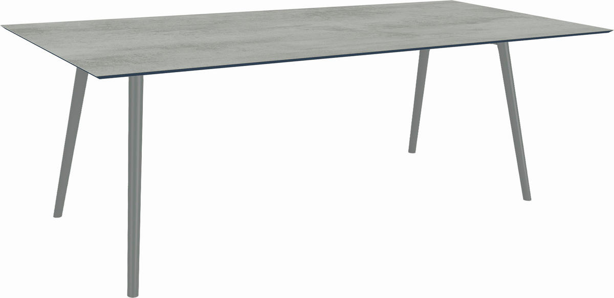 GARTENTISCH Metall Anthrazit, Grau rechteckig  - Anthrazit/Grau, MODERN, Kunststoff/Metall (220/100/75cm) - Stern