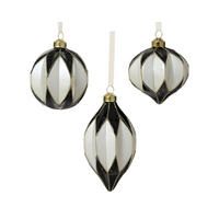 CHRISTBAUMKUGEL 8/8/8 cm  - Schwarz/Weiß, LIFESTYLE, Glas (8/8/8cm)