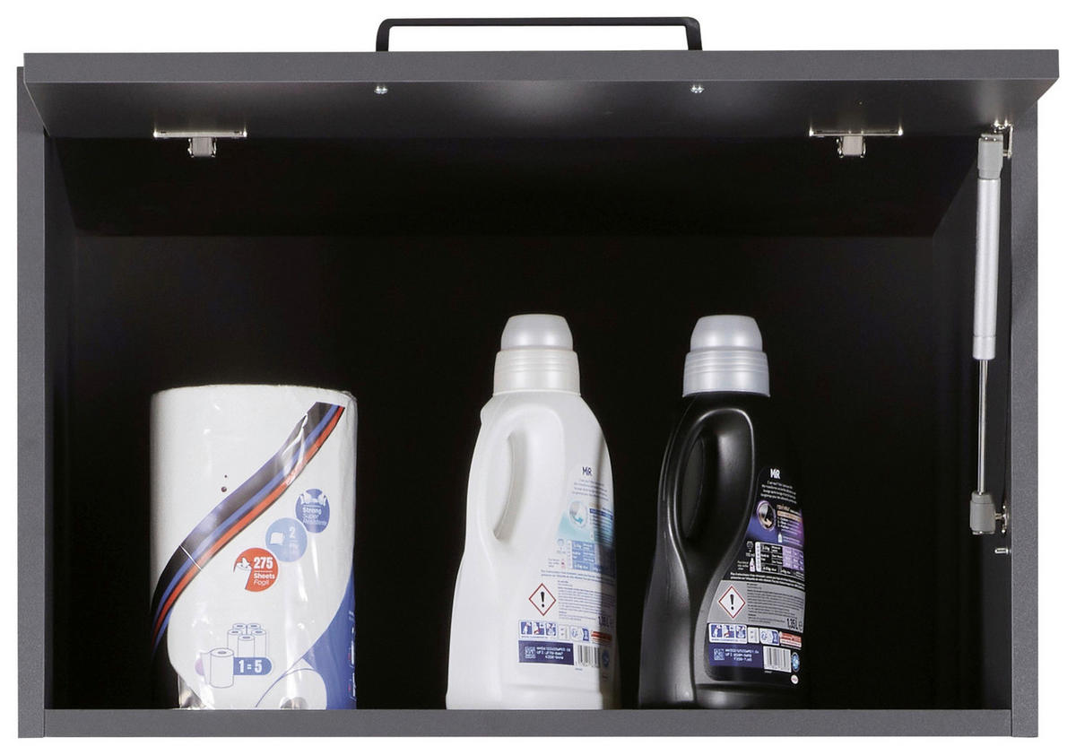 AUFSATZSCHRANK 67/44/68 cm   - Anthrazit/Schwarz, MODERN, Holzwerkstoff/Metall (67/44/68cm) - home24