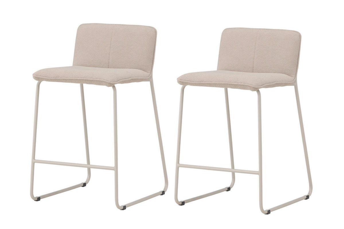 BARHOCKER-SET in Beige  - Beige, MODERN, Textil/Metall (44,7/85/50cm) - Livetastic
