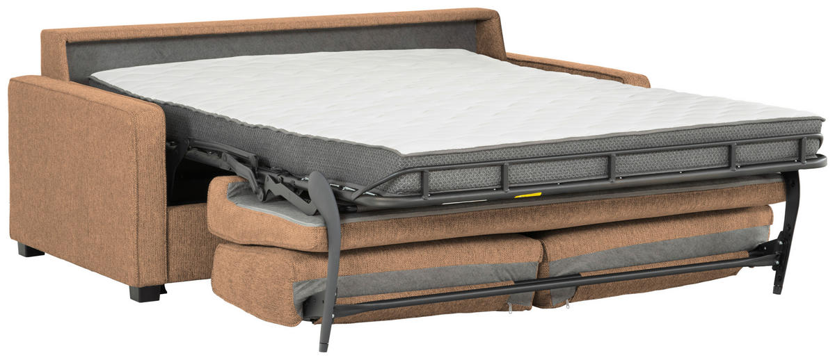 SCHLAFSOFA in Textil Kupferfarben  - Schwarz/Kupferfarben, Design, Kunststoff/Textil (205/83/100cm) - Livetastic