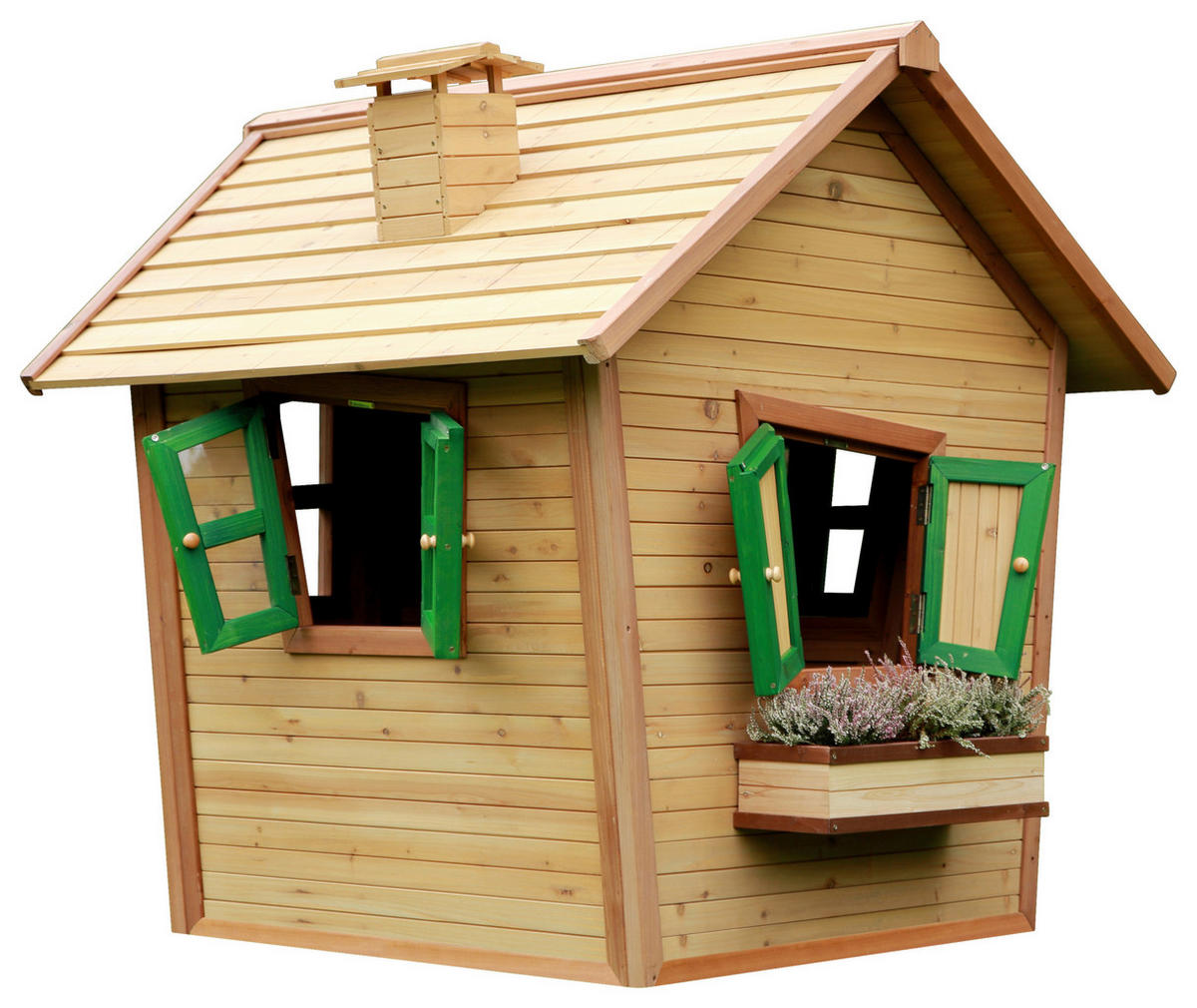SPIELHAUS 144/146/157 cm  - Braun/Grün, KONVENTIONELL, Holz (144/146/157cm) - Ambia Garden