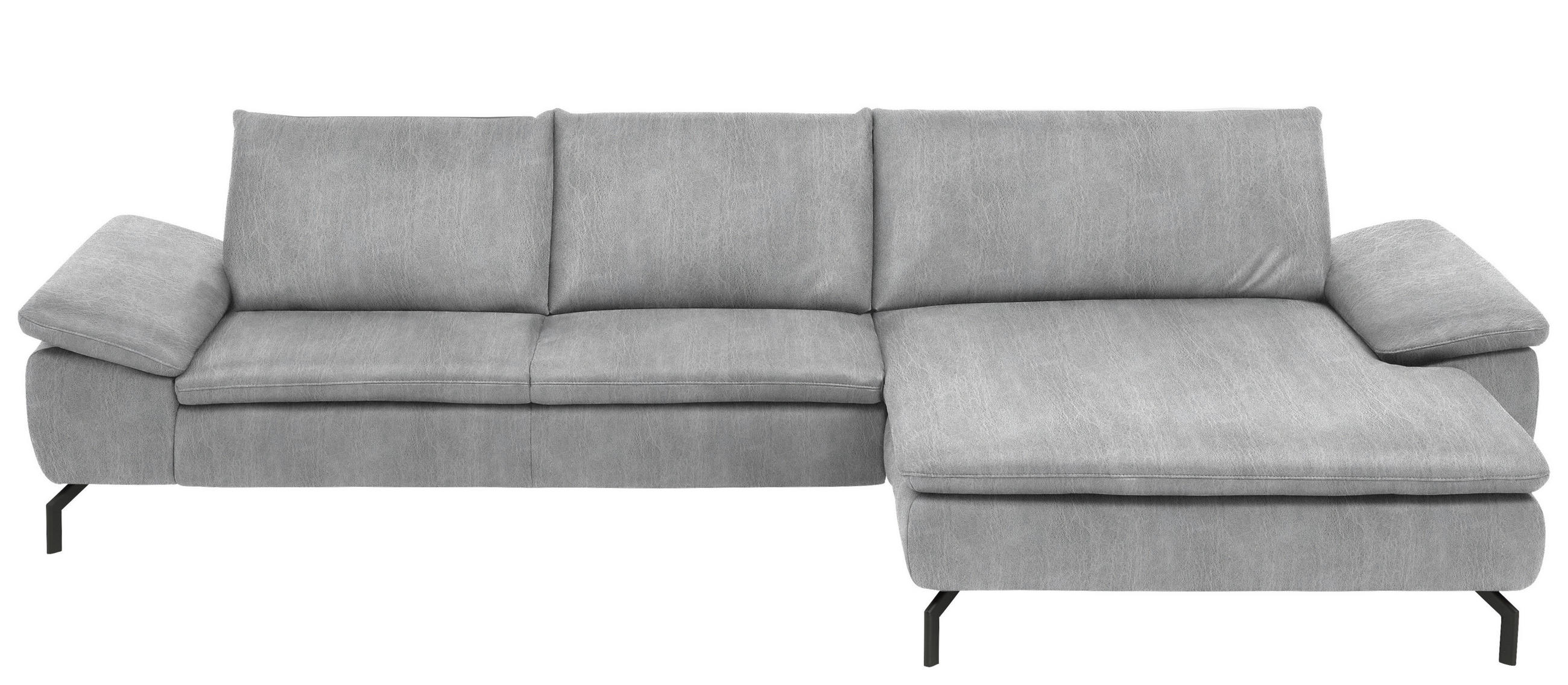 ECKSOFA in Mikrofaser Hellblau  - Schwarz/Hellblau, Design, Textil/Metall (341/181cm) - Dieter Knoll