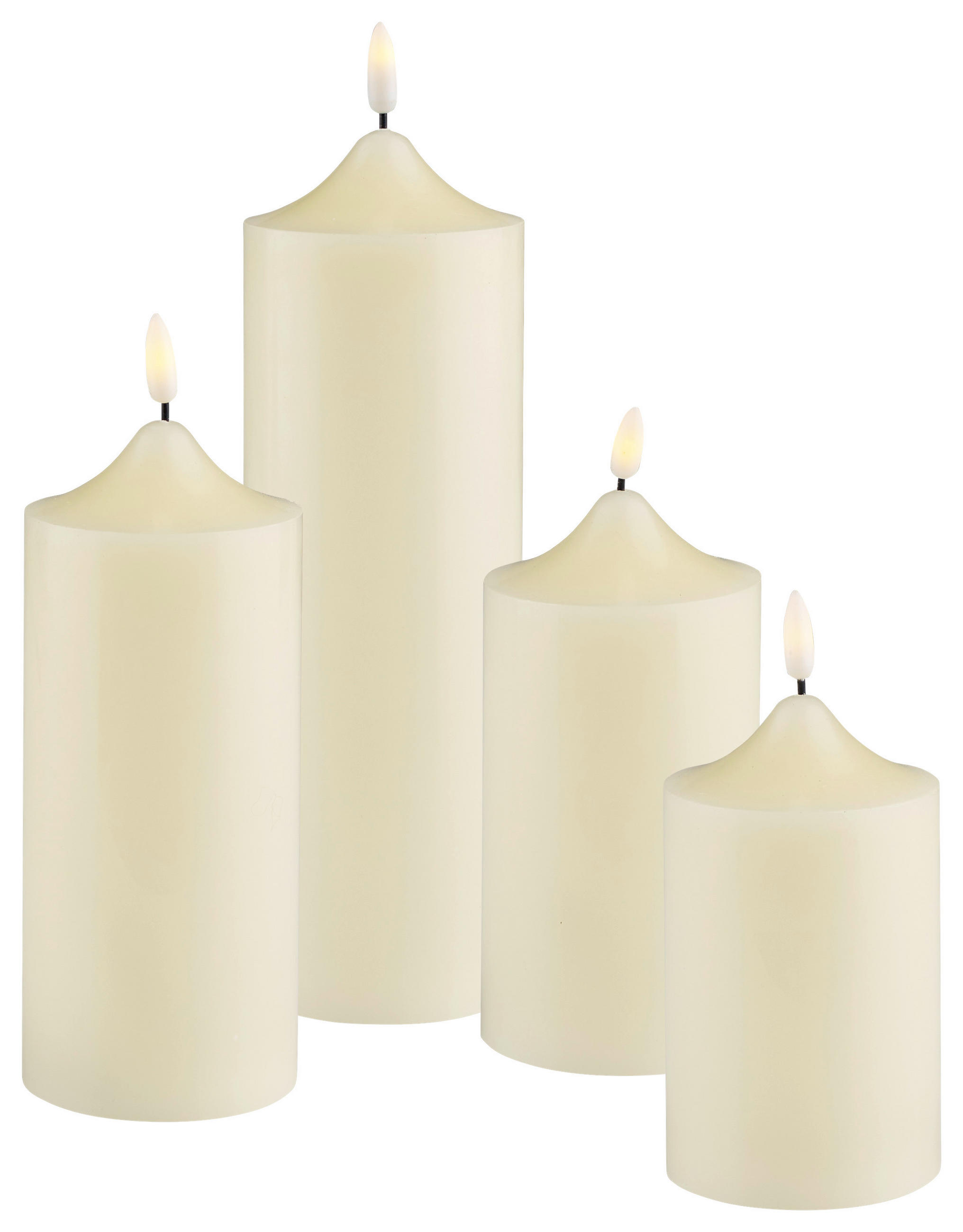 LED-KERZENSET  - Creme, KONVENTIONELL, Naturmaterialien - X-Mas
