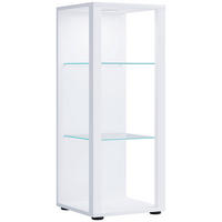 VITRINE Weiss  - Weiss/Schwarz, Modern, Glas/Holzwerkstoff (35/90/35cm) - MID.YOU
