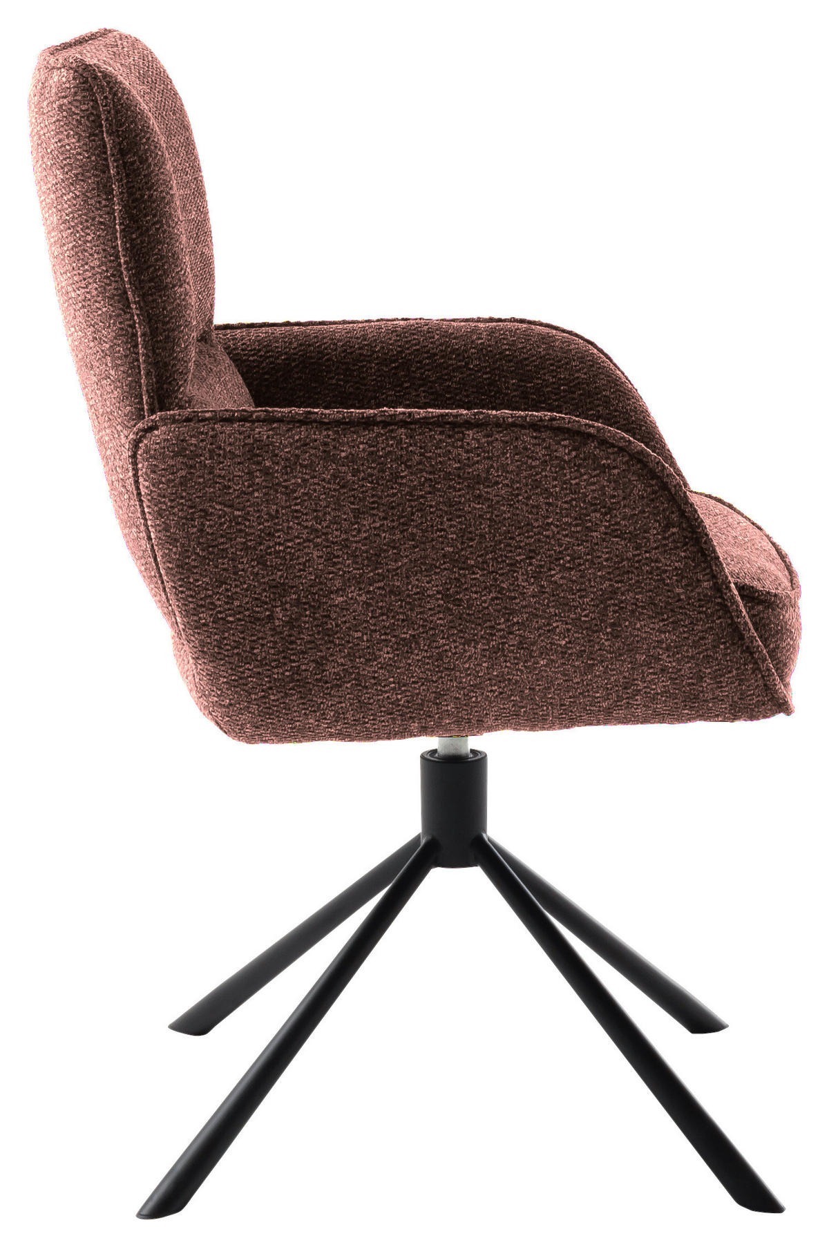 ARMLEHNSTUHL  Sitzfläche 360° drehbar, automatische Rückholfunktion Webstoff  Schwarz, Rotbraun  - Rotbraun/Schwarz, Design, Textil/Metall (62/92/65cm) - Novel