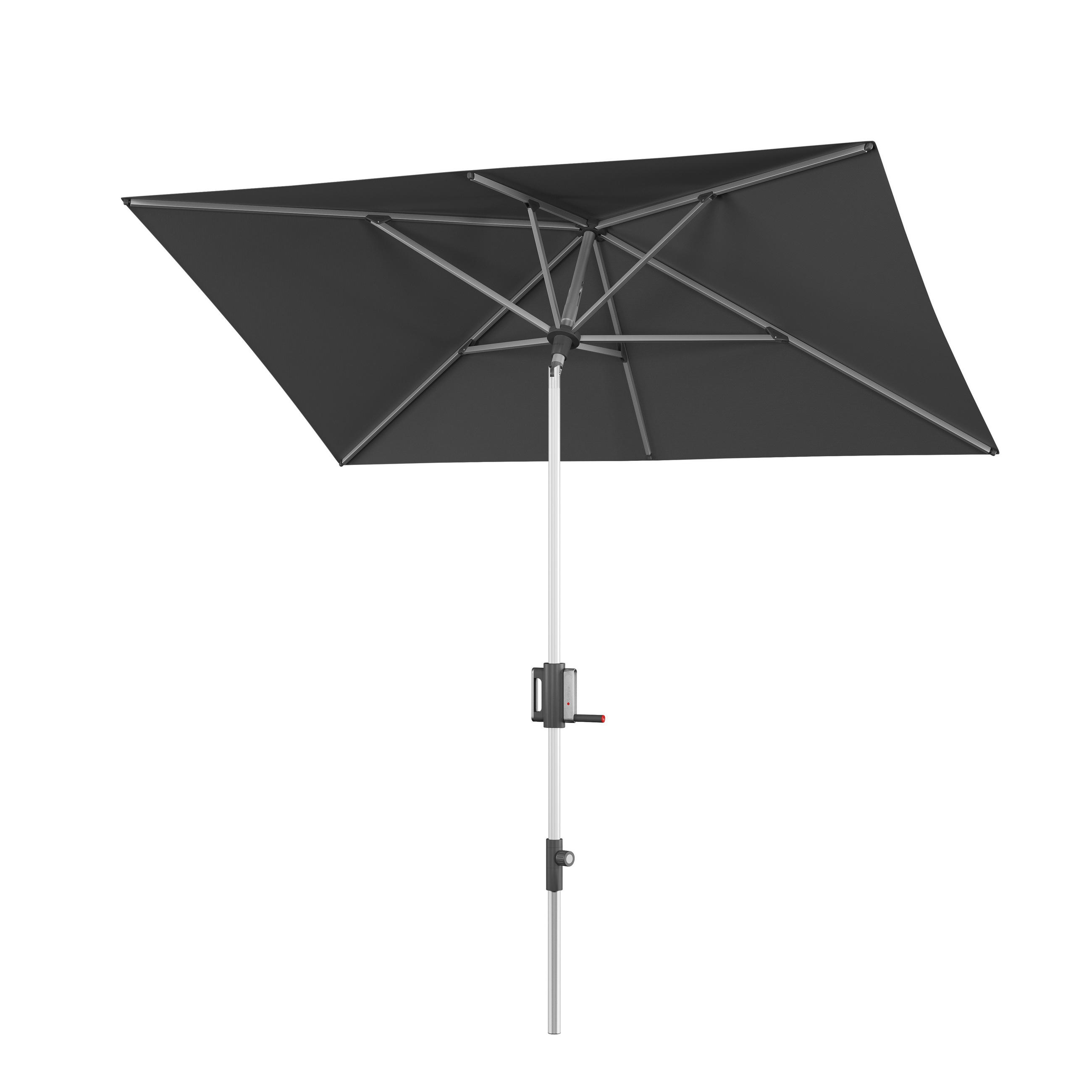 SONNENSCHIRM 230X150 cm Dunkelgrau  - Dunkelgrau/Alufarben, KONVENTIONELL, Textil/Metall (230/150cm) - KNIRPS
