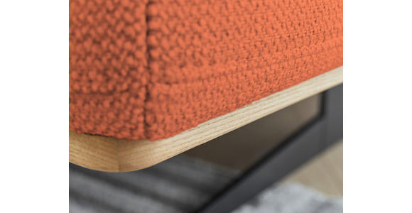 ECKSOFA Orange Struktur  - Eichefarben/Schwarz, Design, Holz/Textil (305/163cm) - Novel