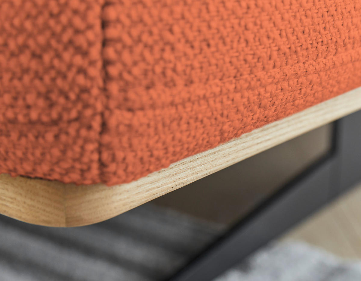 ECKSOFA Orange Struktur  - Eichefarben/Schwarz, Design, Holz/Textil (163/305cm) - Novel