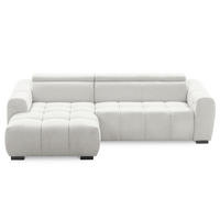 ECKSOFA  Webstoff Silberfarben  - Silberfarben/Schwarz, Design, Kunststoff/Textil (177/274cm) - Livetastic