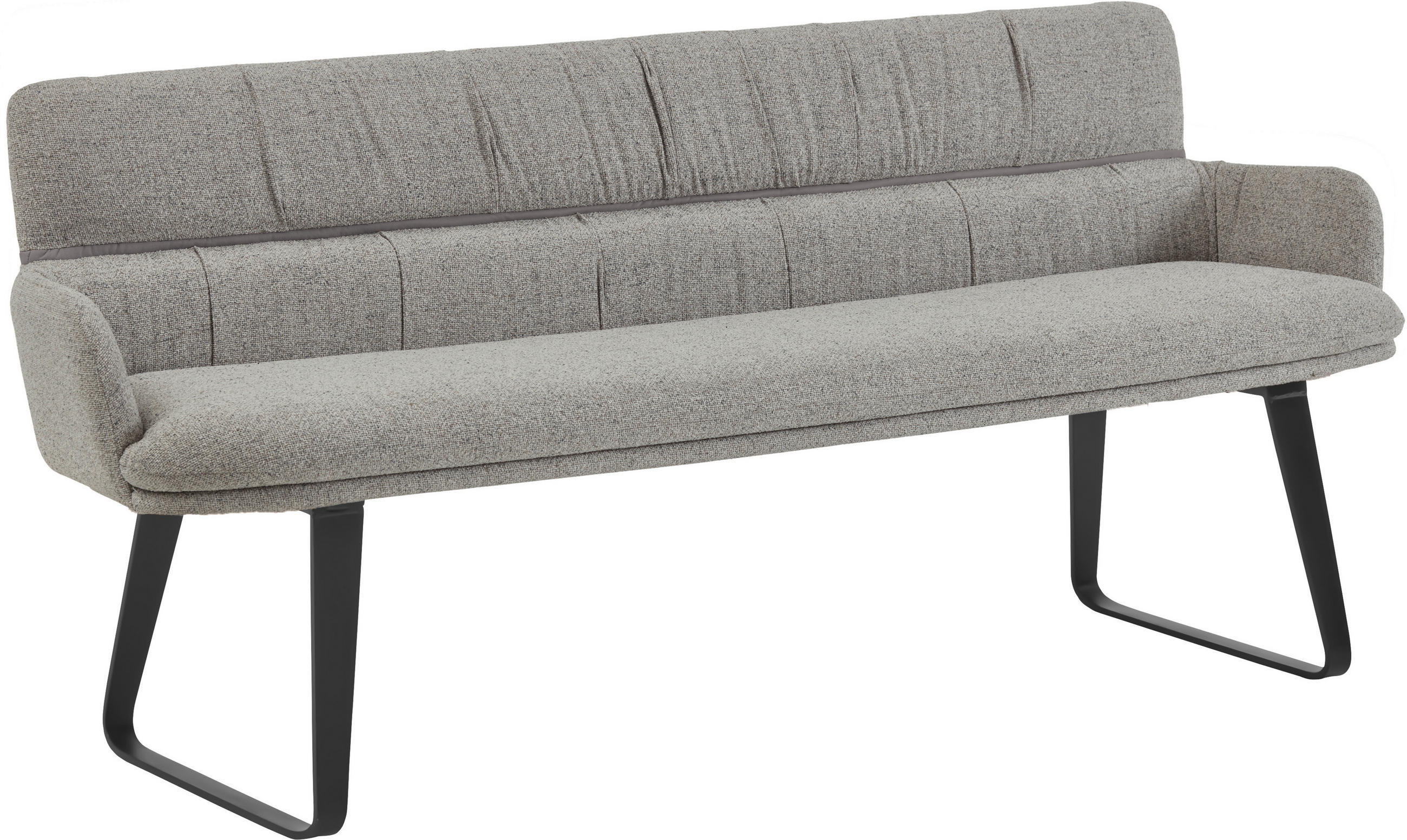SITZBANK 220/86/68 cm Mikrofaser Grau  - Schwarz/Grau, Design, Textil/Metall (220/86/68cm) - Valdera