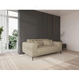 2-SITZER-SOFA  in Webstoff Beige  - Beige/Schwarz, KONVENTIONELL, Textil/Metall (200/80/113cm) - Carryhome