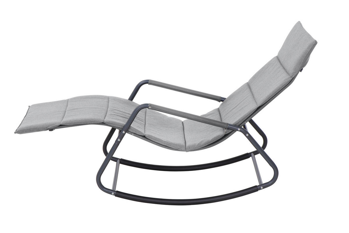 HOJDACIE LEŽADLO kov, plast, textil - sivá, Modern, kov/textil (143/57/84cm) - Siena Garden