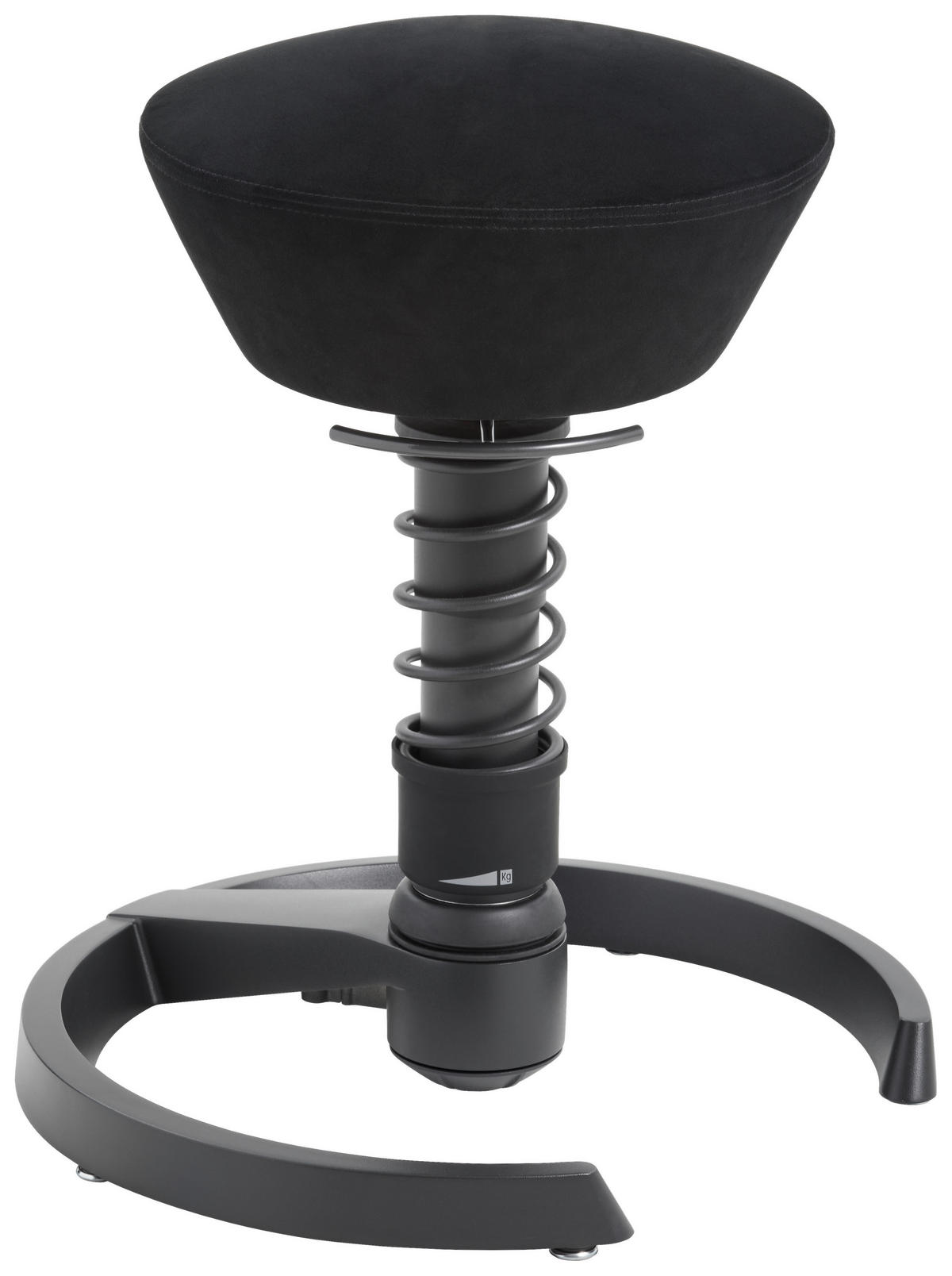 BÜROHOCKER Schwarz  - Schwarz, Basics, Textil/Metall (55/45,66/55cm) - Aeris