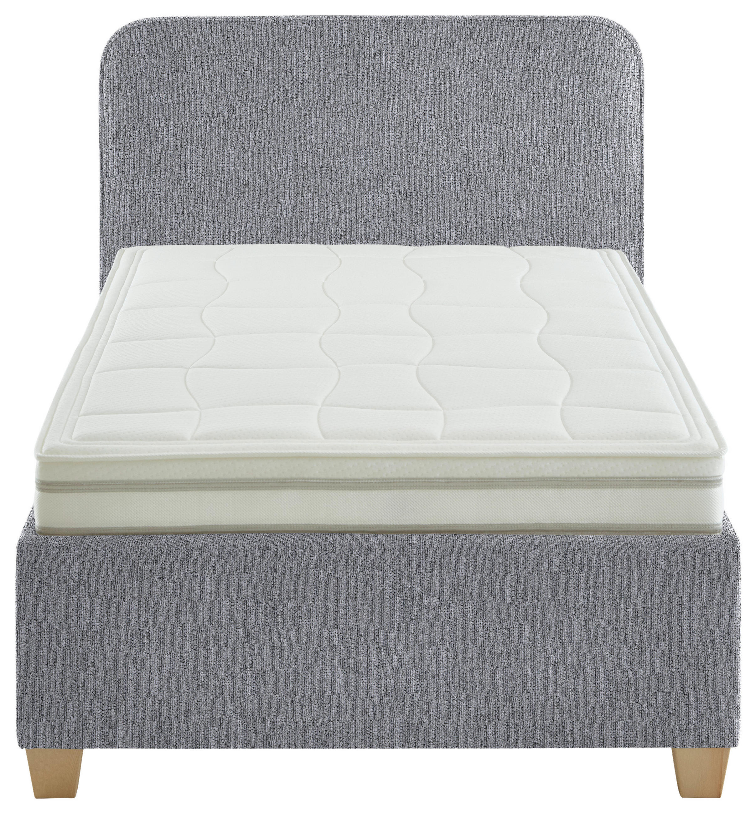 POLSTERBETT 120/200 cm  in Grau  - Weiss/Grau, Konventionell, Holz/Textil (120/200cm) - Beldomo - Sleep
