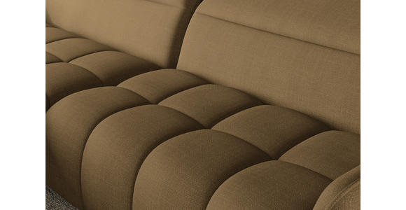 ECKSOFA Olivgrün Flachgewebe Rücken echt, Kopfteilverstellung, Sitztiefenverstellung  - Schwarz/Olivgrün, KONVENTIONELL, Textil/Metall (175/272cm) - Carryhome