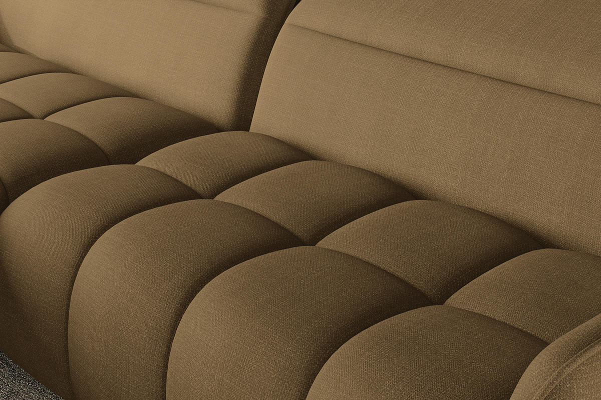 ECKSOFA Olivgrün Flachgewebe Rücken echt, Kopfteilverstellung, Sitztiefenverstellung  - Schwarz/Olivgrün, KONVENTIONELL, Textil/Metall (175/272cm) - Carryhome