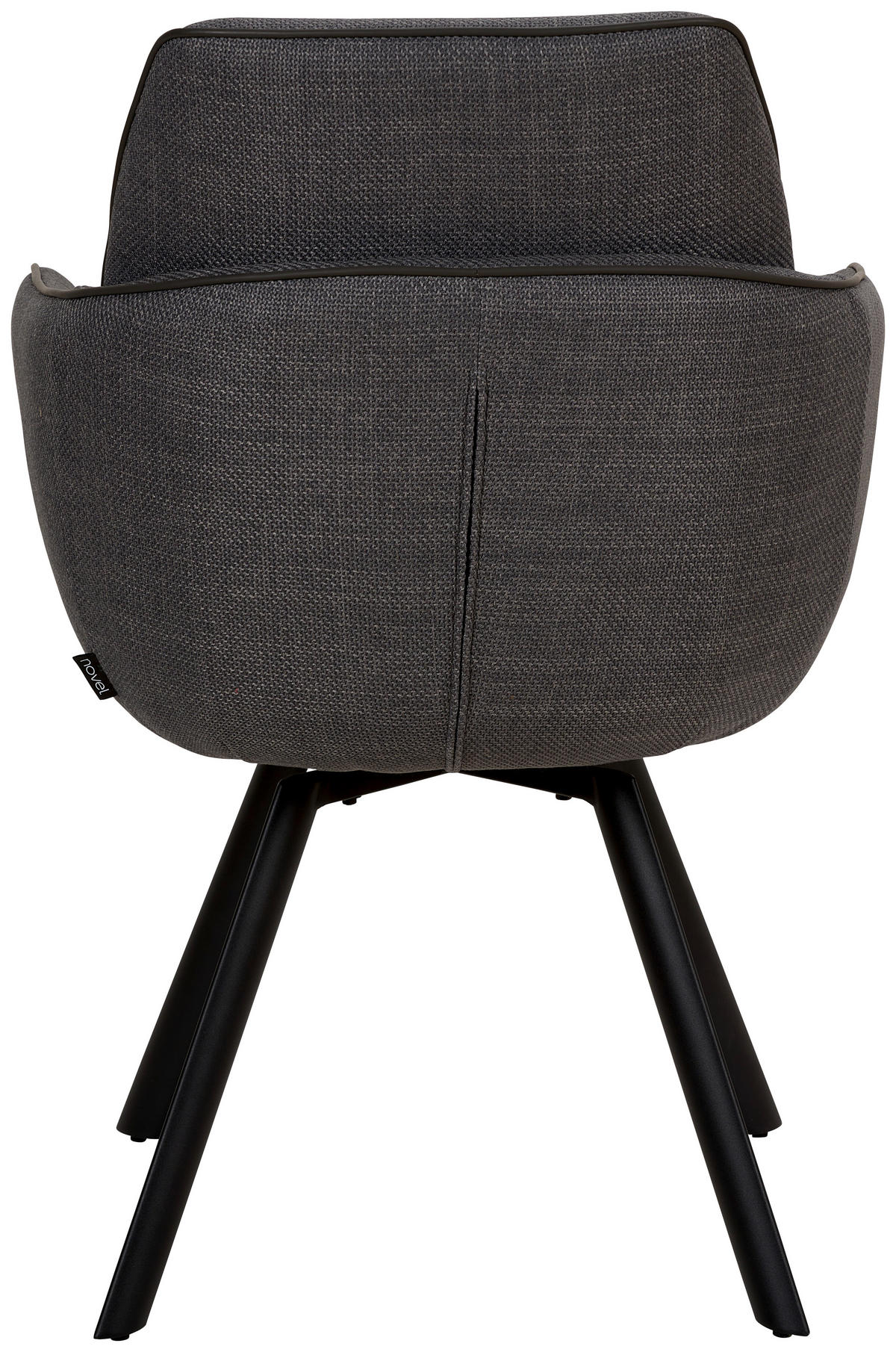 STOLICA S NASLONOM ZA RUKE  siva, crna  metal, tekstil      - siva/crna, Design, metal/tekstil (55/87/64cm) - Novel