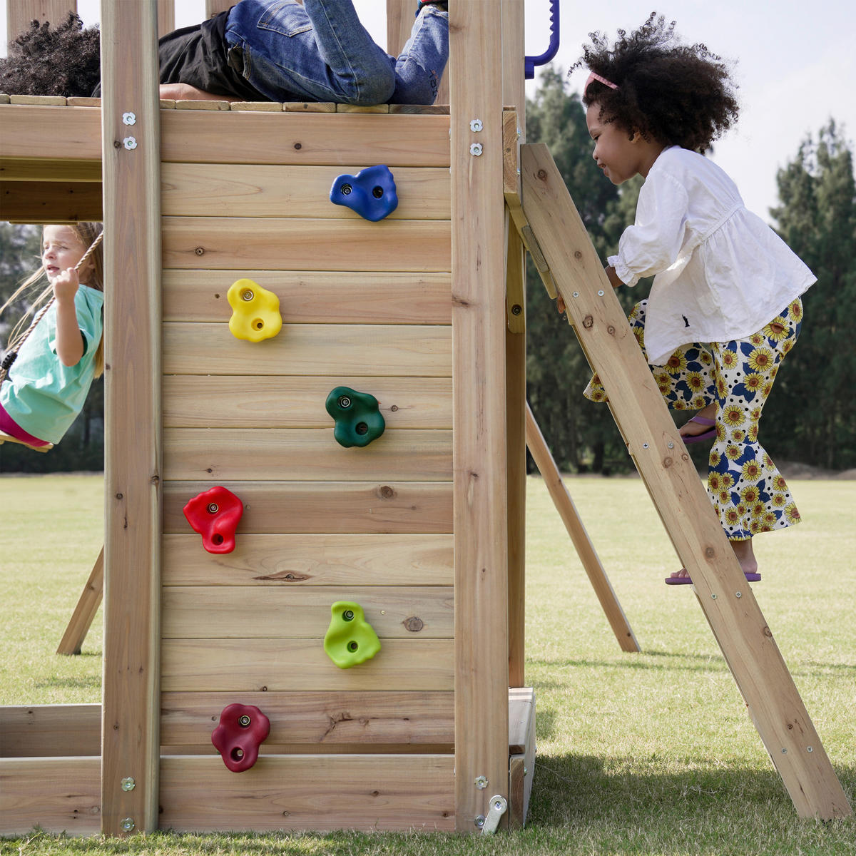SPIELTURM 342/267/375 cm  - Blau, KONVENTIONELL, Holz/Kunststoff (342/267/375cm) - Ambia Garden