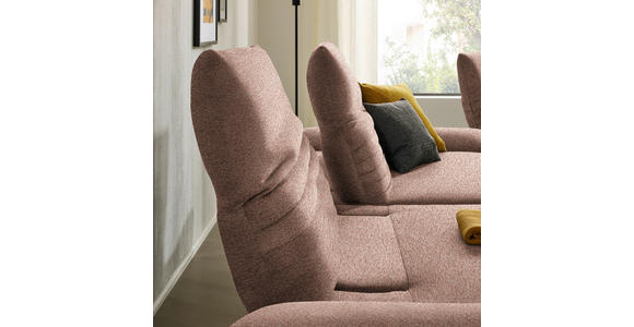 ECKSOFA  in Bouclé Altrosa  170-195/280 cm  - Schwarz/Altrosa, Design, Textil/Metall (170-195/280cm) - Dieter Knoll