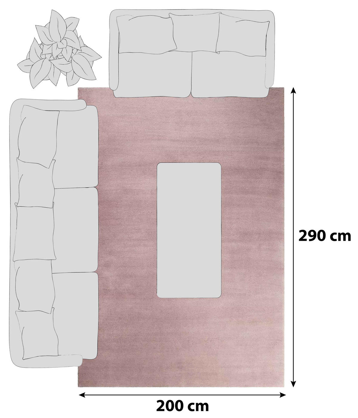 HOCHFLORTEPPICH 200/290 cm ESP-4223-25 Rosa  - Rosa, Basics, Textil (200/290cm) - Esprit