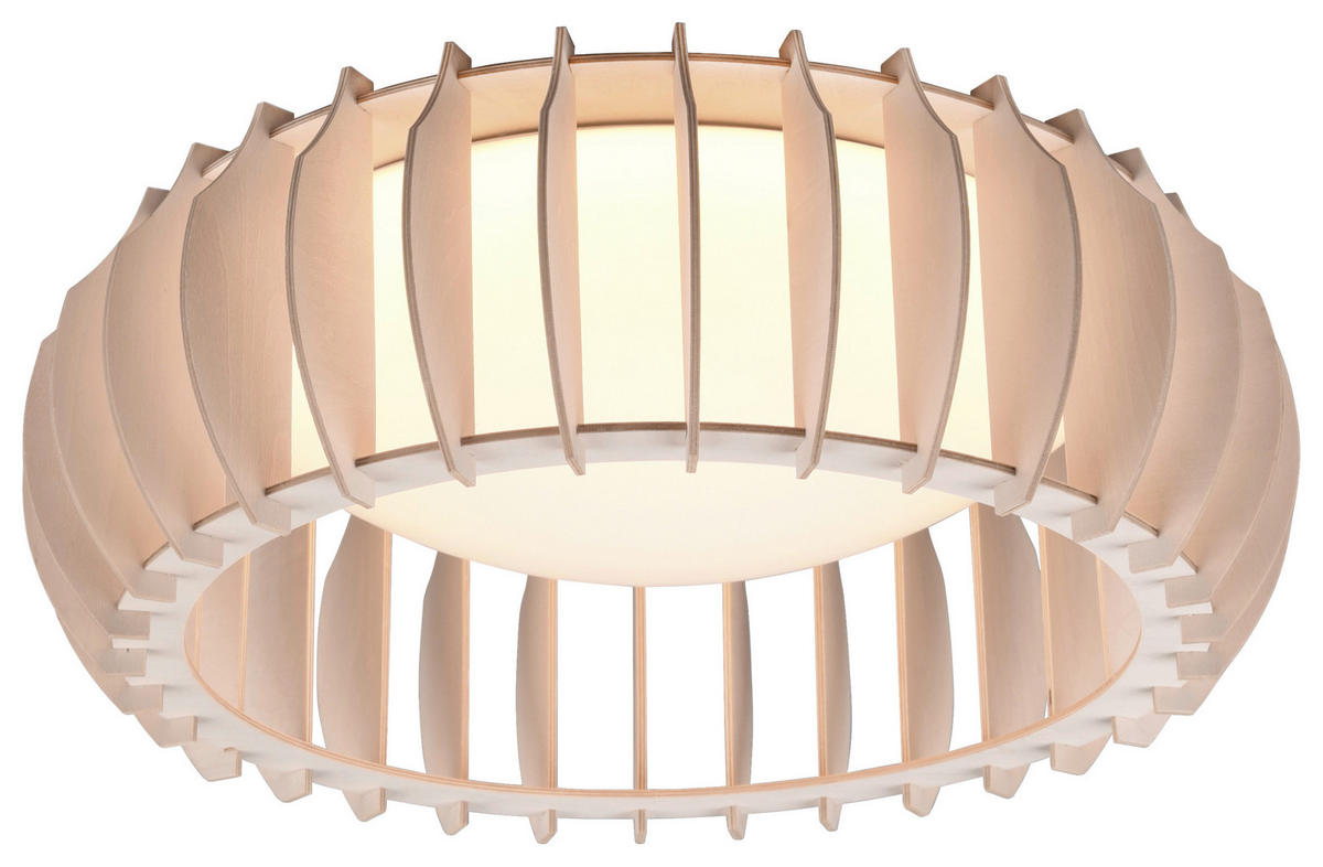 LED-DECKENLEUCHTE  40/14 cm    - Weiss/Naturfarben, Design, Kunststoff (40/14cm) - P & B