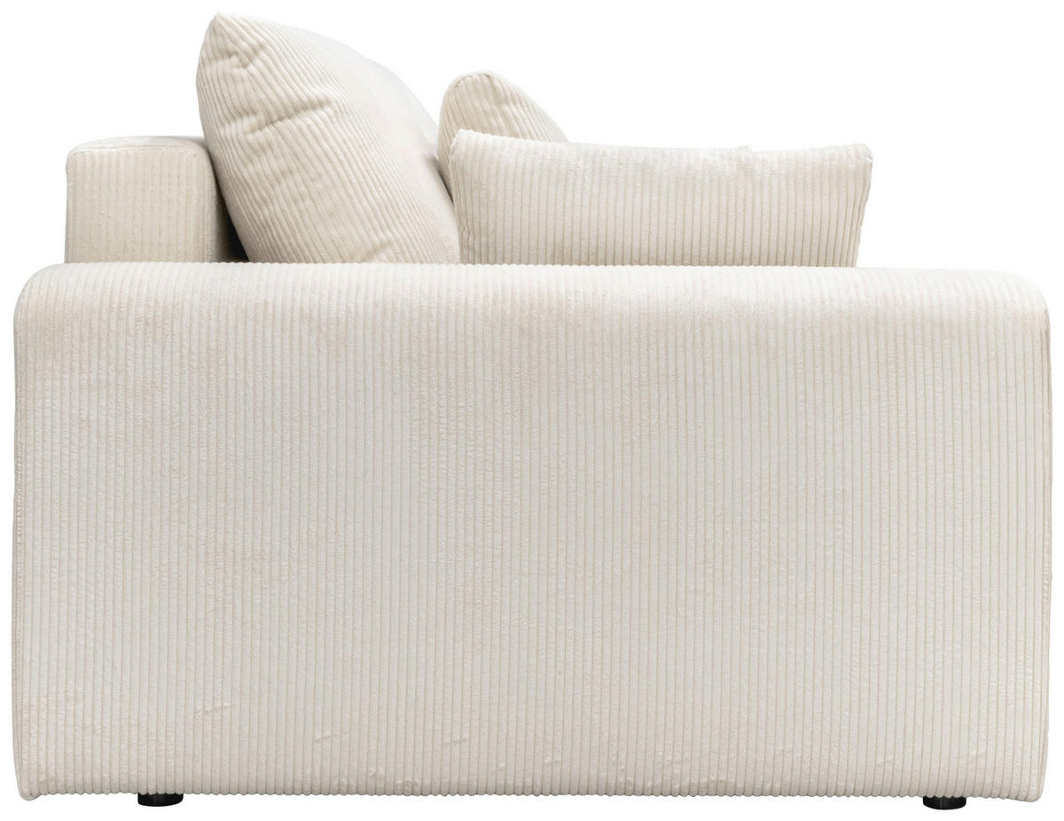 3-SITZER-SOFA MEGA Cord Creme  - Creme/Schwarz, Design, Textil (252cm) - MID.YOU