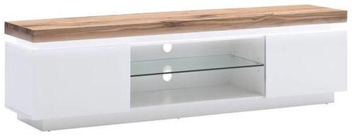 TV-ELEMENT - Eichefarben/Weiß, Design, Glas/Holz (175/49/40cm)