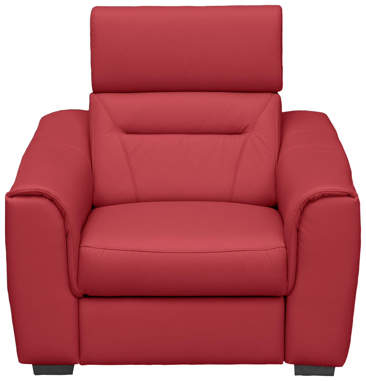 RELAXSESSEL in Textil, Leder Rot  - Wengefarben/Rot, Design, Leder/Holz (100/104/102cm) - Celina Home