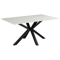 ESSTISCH in Metall, Keramik 160/90/76 cm  - Schwarz/Weiß, MODERN, Keramik/Metall (160/90/76cm) - MID.YOU