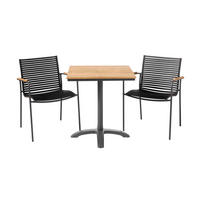 BALKONSET   - Anthrazit/Schwarz, Natur, Holz/Kunststoff (105/74/70cm) - Gardenson
