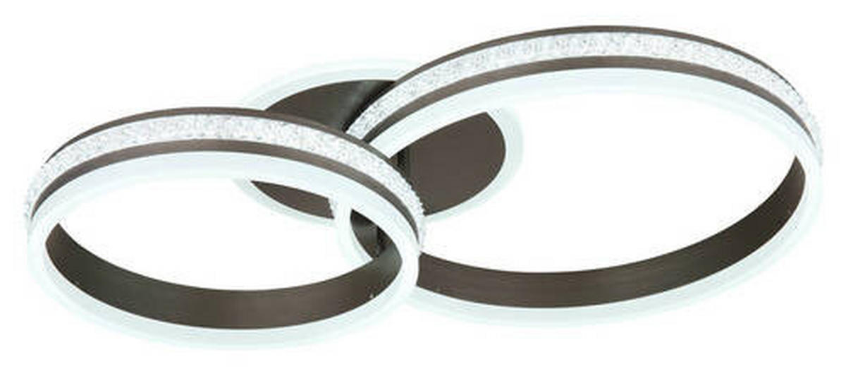 LED-DECKENLEUCHTE 50 W    65/40/14 cm  - Klar/Titanfarben, Design, Kunststoff/Metall (65/40/14cm) - Globo