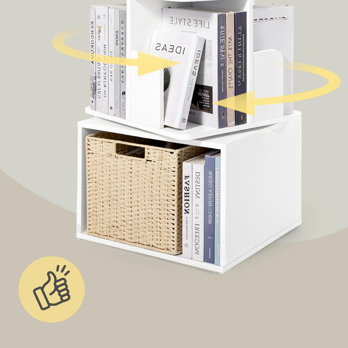 DREHREGAL Weiß  - Weiß, Trend, Holzwerkstoff (40/124,6/40cm) - Boxxx