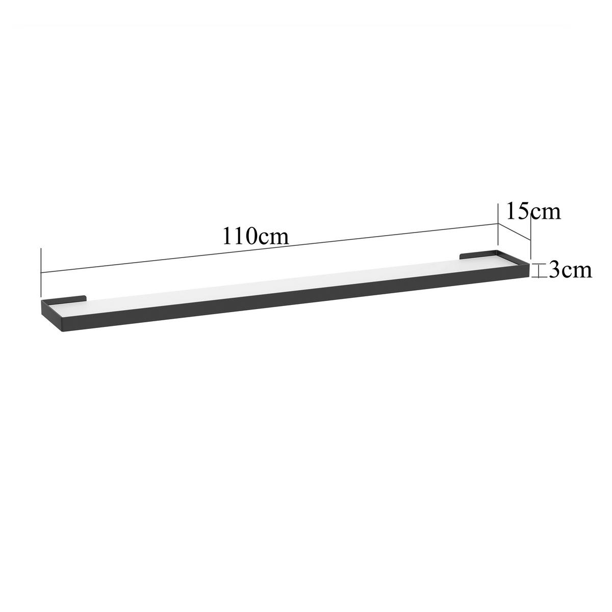 WANDBOARD110/3/15 cm Schwarz, Kaschmir  - Kaschmir/Schwarz, Basics, Holzwerkstoff/Metall (110/3/15cm) - Xora