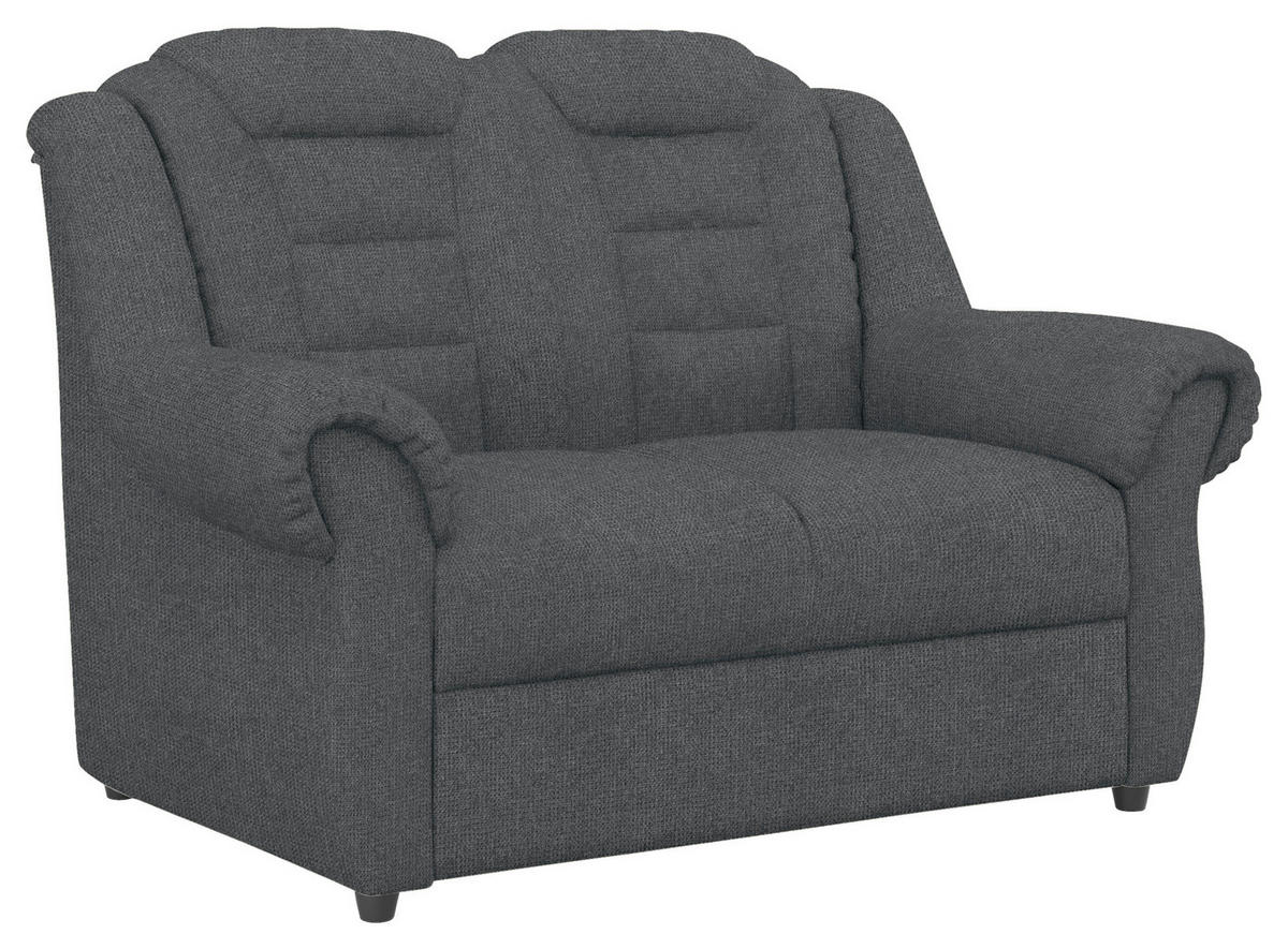 2-SITZER-SOFA in Chenille Dunkelgrau  - Dunkelgrau/Schwarz, Konventionell, Kunststoff/Textil (145/102/101cm) - Livetastic