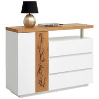 KOMMODE 120/89/40 cm  in Weiß, Eichefarben  - Eichefarben/Weiß, Design, Holz/Holzwerkstoff (120/89/40cm) - Xora