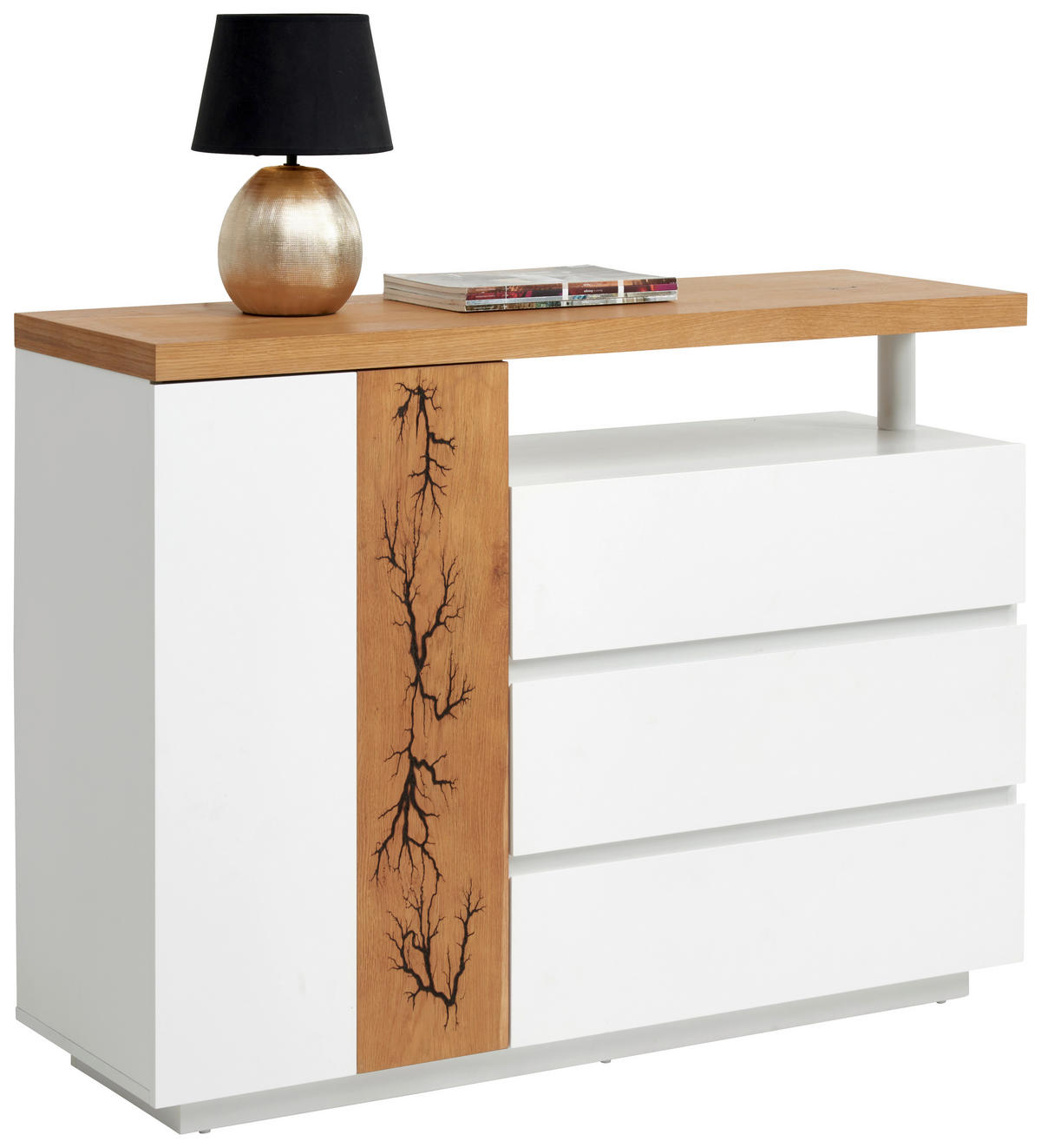 KOMMODE 120/89/40 cm  in Weiß, Eichefarben  - Eichefarben/Weiß, Design, Holz/Holzwerkstoff (120/89/40cm) - Xora